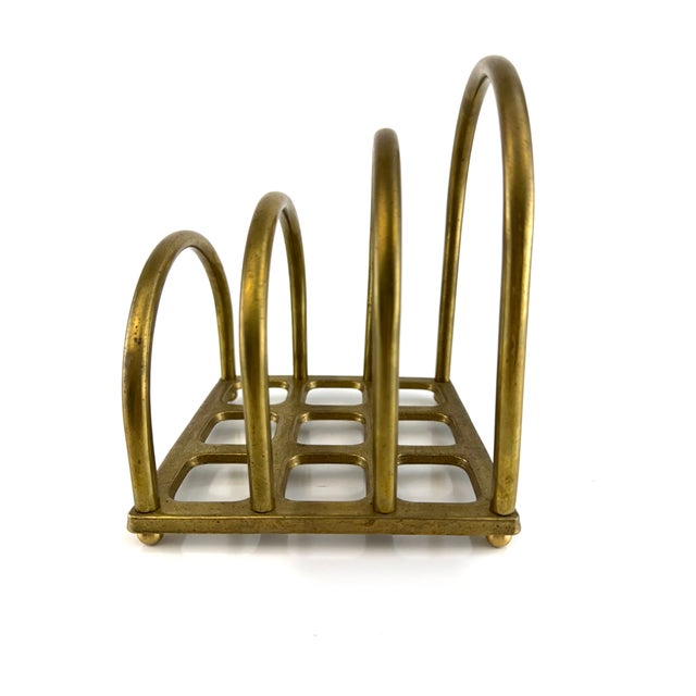 Metal Vintage Mid-Century Brass Arched Letter Holder For Sale - Image 7 of 12