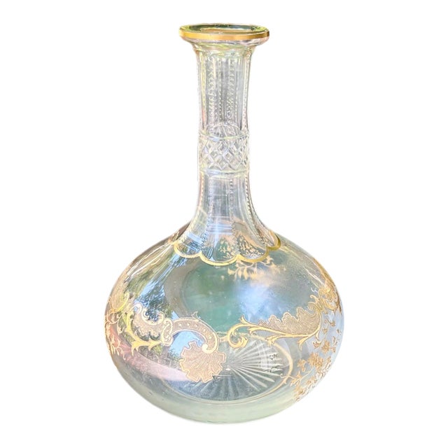 19th C. Baccarat Gilt Painted Spirits Decanter For Sale