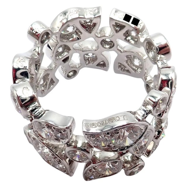 Cartier Diamond Leaf Wide White Gold Band Ring, Size 6.25 For Sale - Image 9 of 10