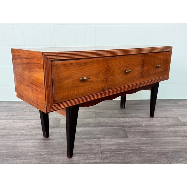 Vintage Italian Console Table in Walnut Burl, 1950s For Sale - Image 4 of 18