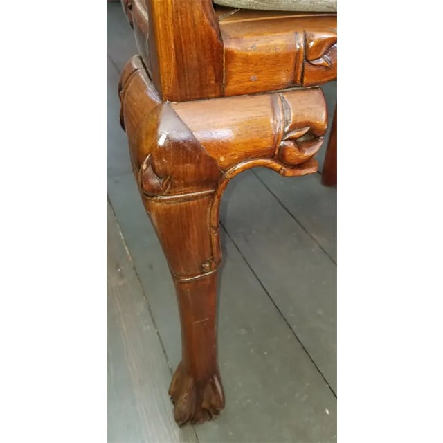 1960s Pair of Vintage Hand Carved Horseshoe Chairs For Sale - Image 5 of 10