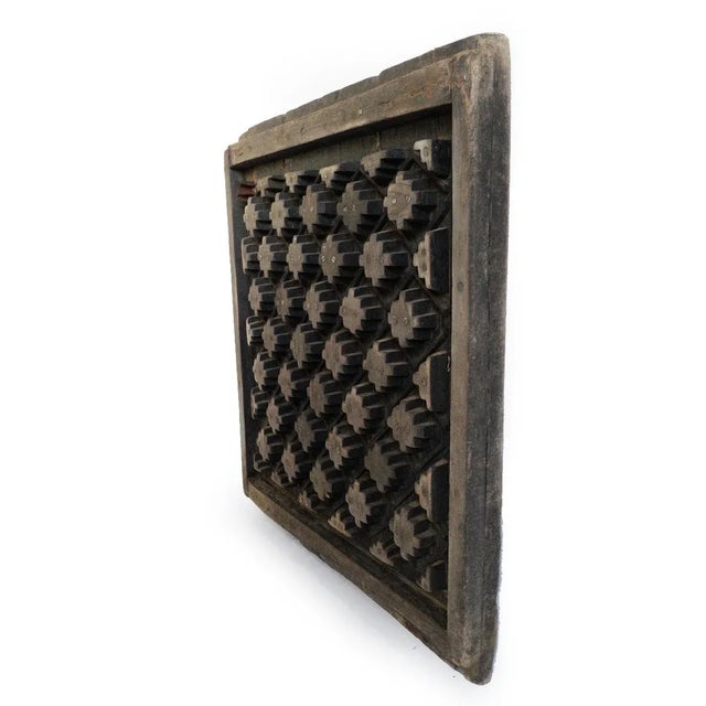 Authentic early 1900's large wood print block panel from northern India. Originally used to print textiles and hand carved...