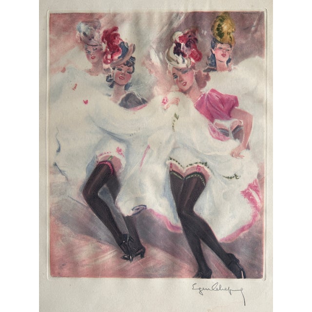 This is a beautiful vintage French color print by celebrated illustrator Eugène Lelièvre (1908-2013). Best known for his...