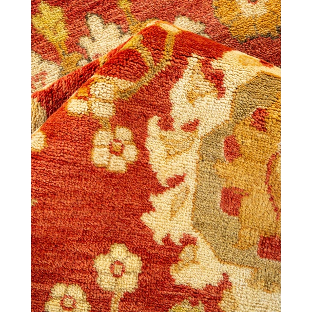 Textile Eclectic, One-of-a-Kind Hand-Knotted Area Rug in Orange, 9' 0" x 12' 1" For Sale - Image 7 of 8
