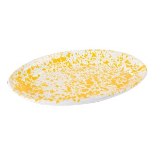 Taverna Speckled Oval Platter, Yellow/White For Sale
