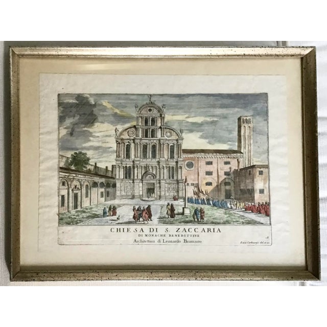Gray Architectural Italian Lithograph of a Church For Sale - Image 8 of 8