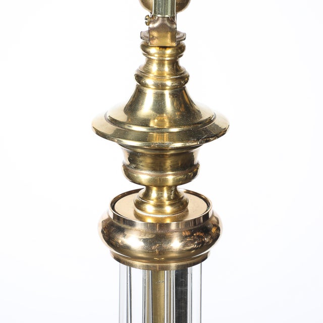1930s Art Deco Fluted Glass & Brass Floor Lamp For Sale - Image 5 of 14