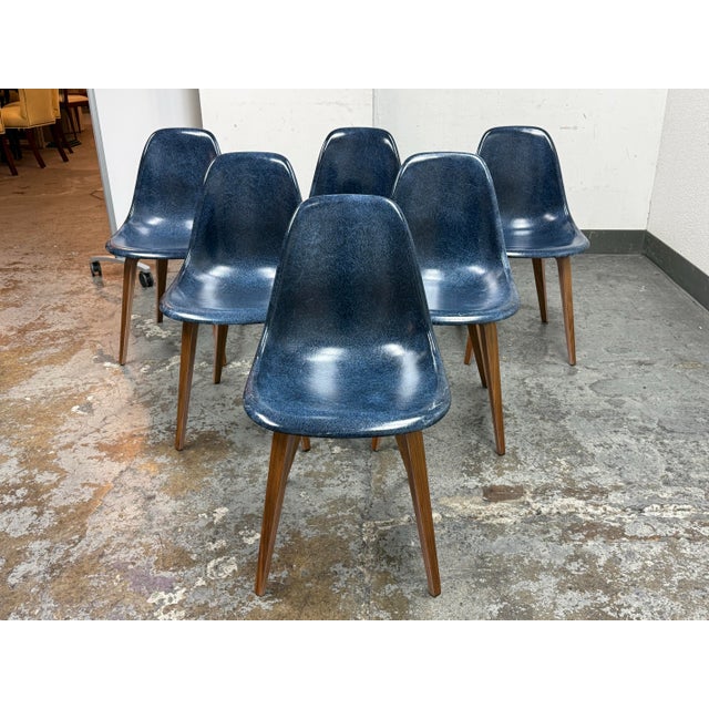 Design Plus Gallery presents a Set of Six of Spyder Base Fiberglass Side Chairs from Modernica. They are created in the...