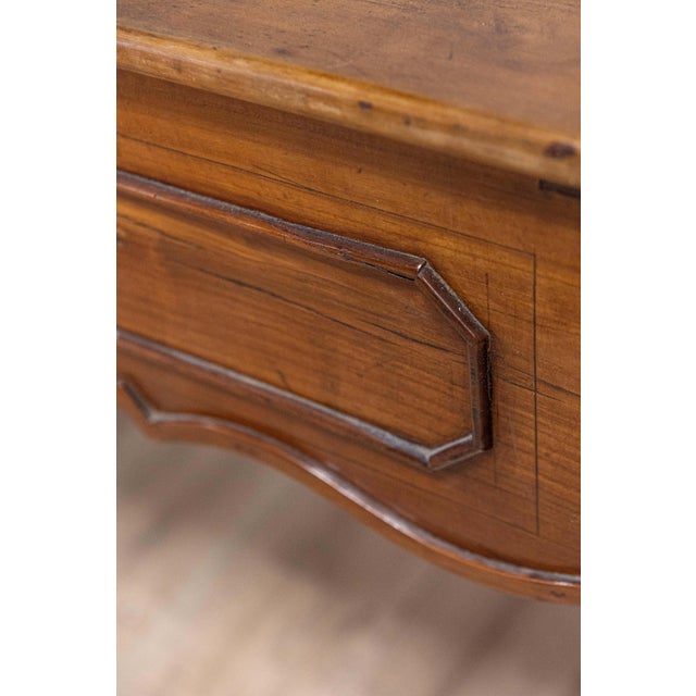 French 19th Century Walnut Desk with Carved Apron and Lateral Drawer For Sale In Atlanta - Image 6 of 12