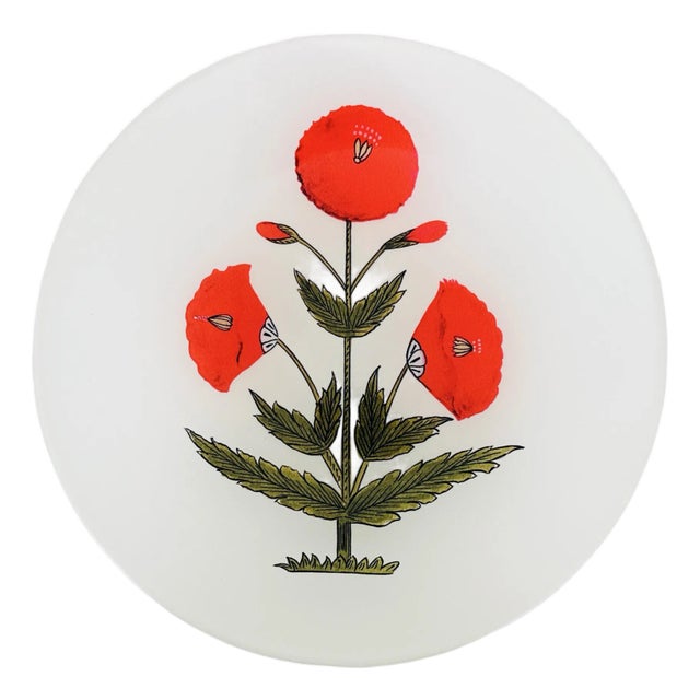 Glass Trinket Dish, Red and Green Motif For Sale