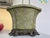 Antique Green Porcelain Crackle Glaze Bowl / Brass Footed Cache Pot / Jardiniere For Sale - Image 4 of 9