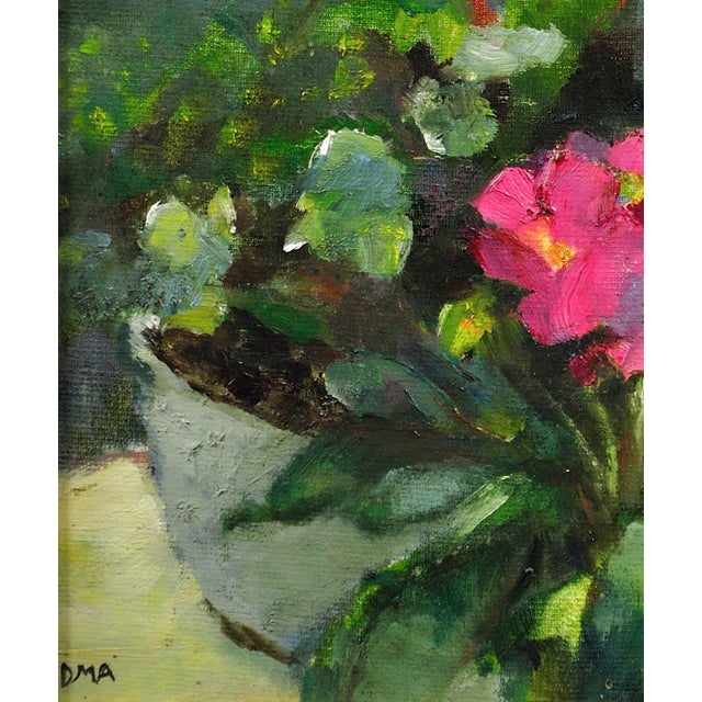 Green Diana Maxwell Armfield, Pink Primulas & Pot Plants Still Life, Oil Painting, 1970s For Sale - Image 8 of 18