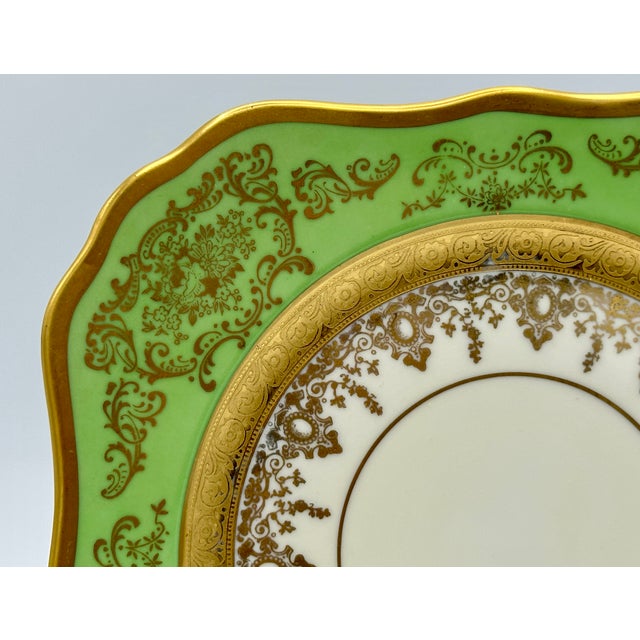 Antique Square Side Plates by H&c Selb Bavaria for Edgerton, Circa 1900 - Set of 6 For Sale In New York - Image 6 of 11