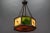 Mid-Century Octagonal Patinated Metal and Art Glass Pendant Light, Germany For Sale - Image 10 of 18