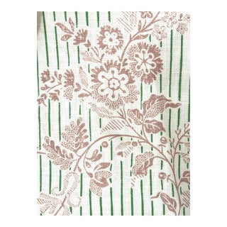 Alice Sergeant “Douma” Fabric, Pink/Green 2 7/8 Yds For Sale