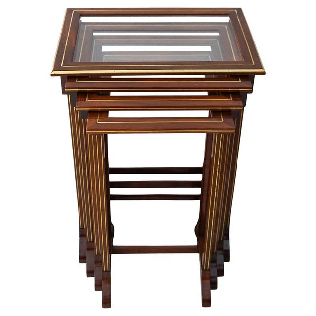 Antique Nesting Tables in Glass, 1890s, Set of 4 For Sale - Image 6 of 6