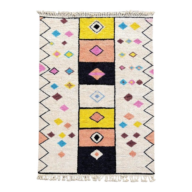 Stunning Moroccan Colorful Berber Rug For Sale
