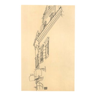 1960s Schiele Lithograph 53 Gabled Houses at Krumau Reproduction For Sale