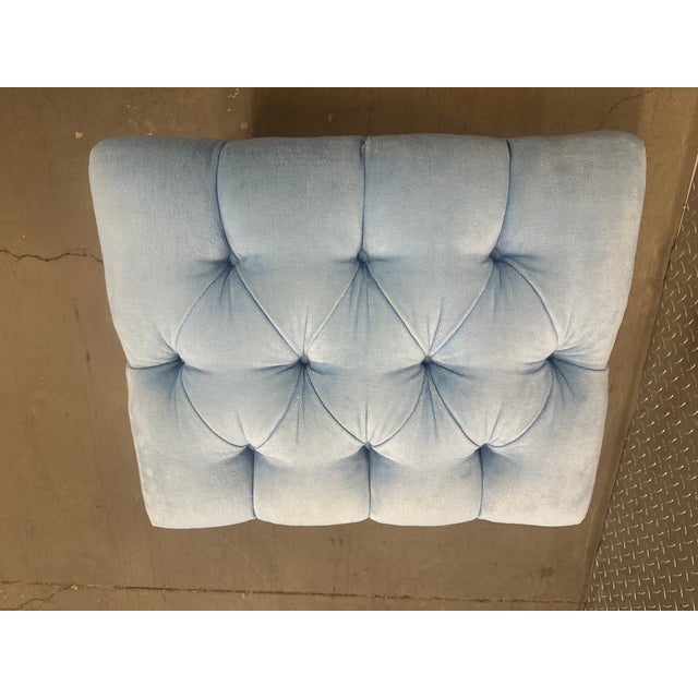 Blue 1980s John Widdicomb Ottoman For Sale - Image 8 of 12