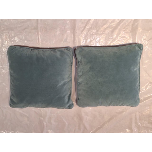 Textile Pair of Velvet & Damask Accent Pillows –17x17 For Sale - Image 7 of 8