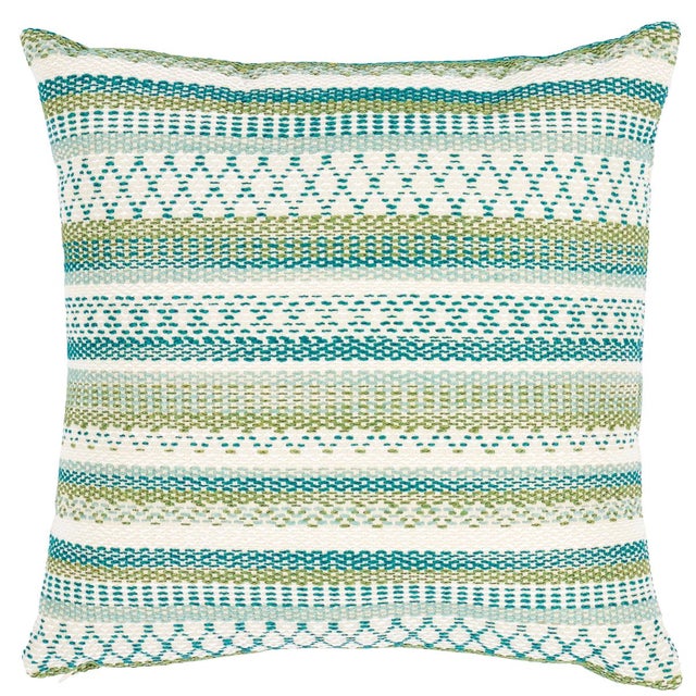 Contemporary Schumacher Fremont Indoor/Outdoor 22" Pillow in Green For Sale - Image 3 of 3