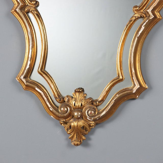 Carved and Gilded Wooden Mirror For Sale - Image 8 of 10