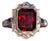 The Trinity River: Antique Art Deco Garnet Ring in White Gold For Sale
