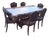 Piedmontese Table with Chairs in Walnut, 1890s, Set of 7 For Sale