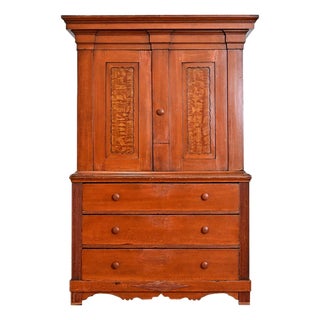 Swedish 18th Century Painted Linen Press For Sale