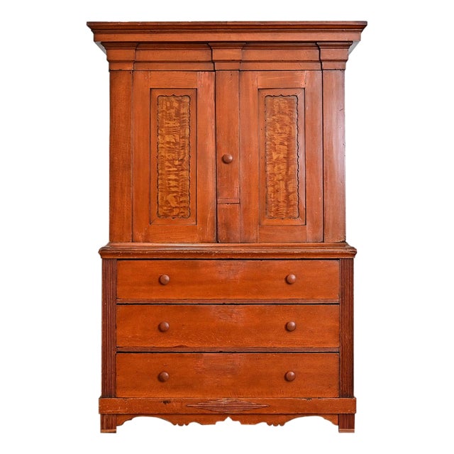 Swedish 18th Century Painted Linen Press For Sale