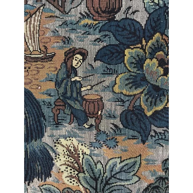 French Chinoiserie Woven Jacquard Tapestry For Sale - Image 4 of 13
