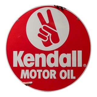 Vintage Kendall Motor Oil Tin Litho Advertising Sign For Sale