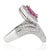 Metal Carat&Her Valentine's Tiara Ruby Chevron Ring With Diamond Accents, Size 7 For Sale - Image 7 of 12