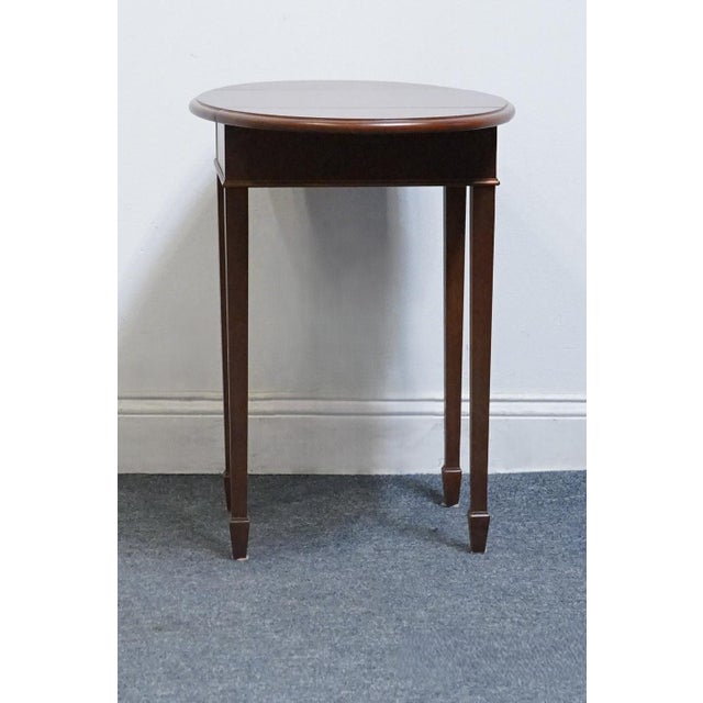 Wood Hekman Furniture Solid Flame Mahogany Traditional Style 26" Drop Leaf Accent End Table 5-4168 For Sale - Image 7 of 14