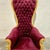Textile French Style Burgundy Velvet High-Back Tufted Gold For Sale - Image 7 of 7