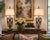 A wonderfully exuberant pair of vintage porcelain table lamps in the Hollywood Regency taste, designed as classical...
