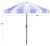 Modern Buti 9 Ft Crank Umbrella, Baby Blue Cabana Stripe/Brown Pole For Sale - Image 3 of 9