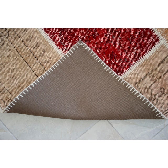 Hand-Knotted Turkish Rug Handstitched Floor Art Room Decor - 3'11" X 5'7" For Sale - Image 9 of 15