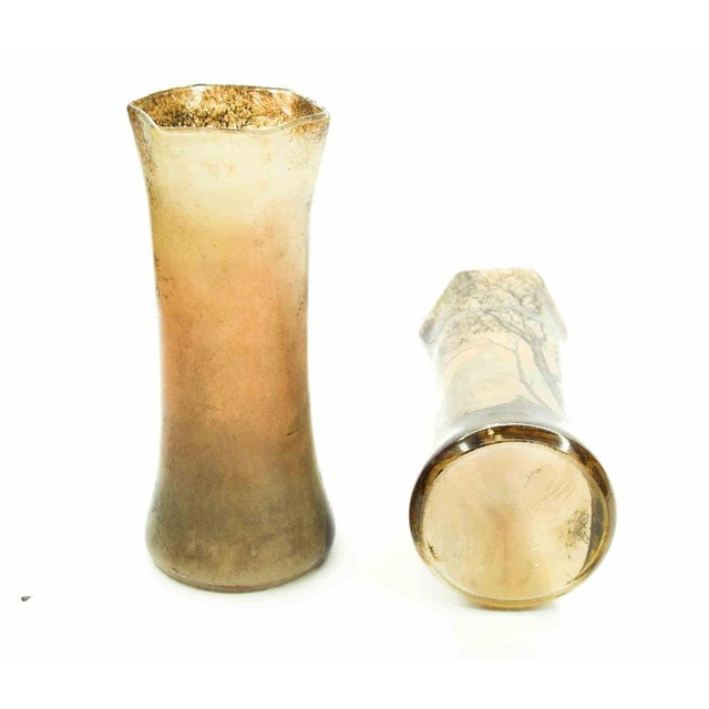 Art Deco Glass Vases, Italy, Early 20th Century, Set of 2 For Sale - Image 3 of 5