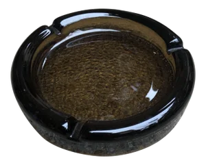 Vintage Mid-Century Modern Round Smokey Shallow Ashtray