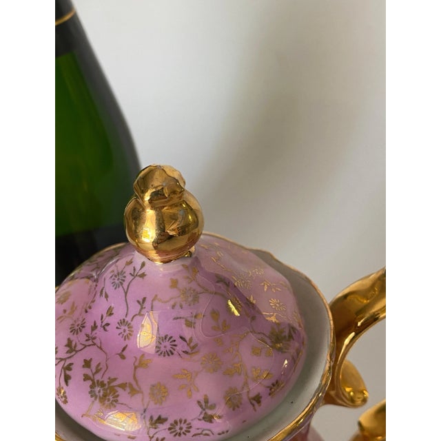 German Pink and Color Porcelain Coffee Tea Service, Germany, 1950s For Sale - Image 10 of 12