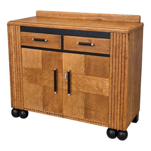 Art Deco Oak Sideboard, 1930s For Sale