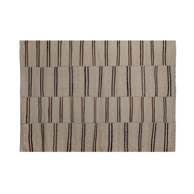 Turkish Organic Hemp Sisal Kilim Rug 8'5'' X 12'1'' 102" x 146" / 260 x 370 Cm Hand woven with high quality pure wool...