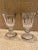 PAIR of Arte Italica Vetro Silver Wine Goblet. Silver Etched Design Trim