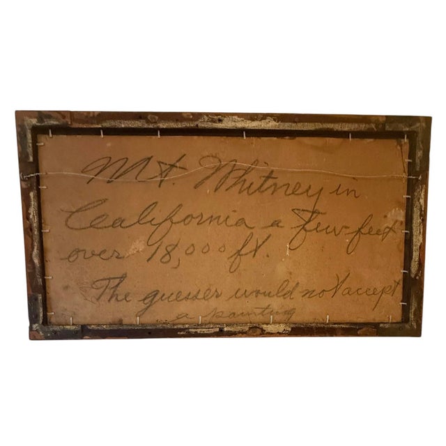 Vintage Framed Rustic Oil on Board Landscape - “Mount Whitney in California” For Sale - Image 9 of 12