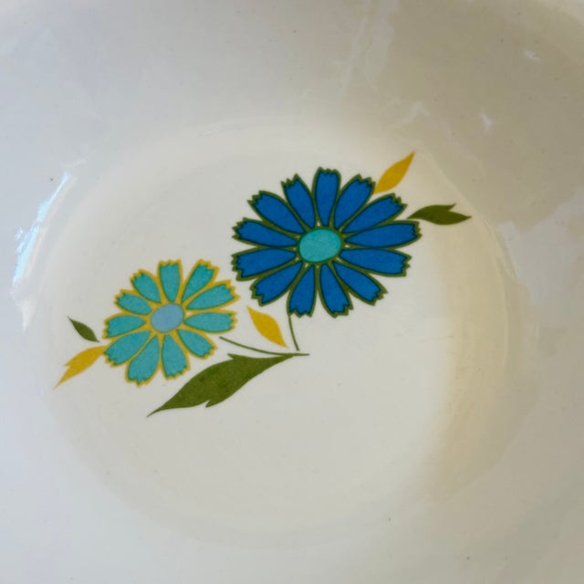 Ceramic Mid Century American Ironstone Blue Flower Small Bowls - Set of 4 For Sale - Image 7 of 8