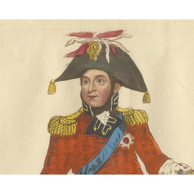Richard Evans, The Prince Regent on a Leopard Skin Saddlecloth with the Royal Standard, 1815, Engraving For Sale - Image 4 of 8