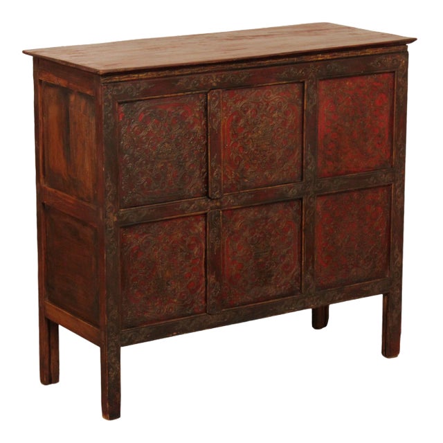 19th Century Tibetan Hand Painted Cabinet For Sale