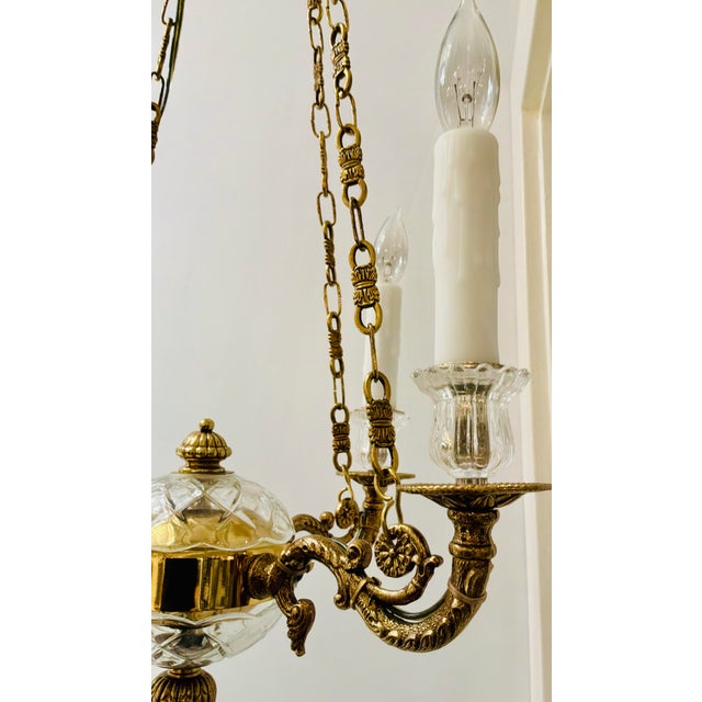 Myran Allan Luxury Lighting Italian French Gold Bronze-Cast Petite Chandelier For Sale In Atlanta - Image 6 of 7