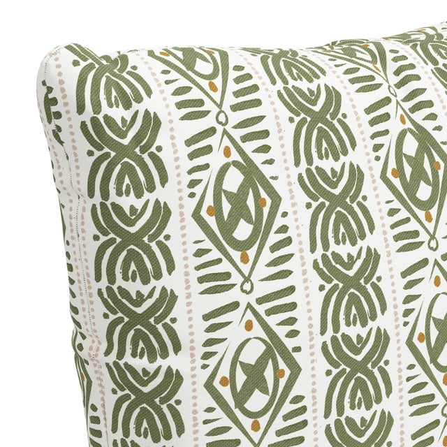 Not Yet Made - Made To Order 18" Indoor/Outdoor Pillow in Boho Block Leaf For Sale - Image 5 of 6